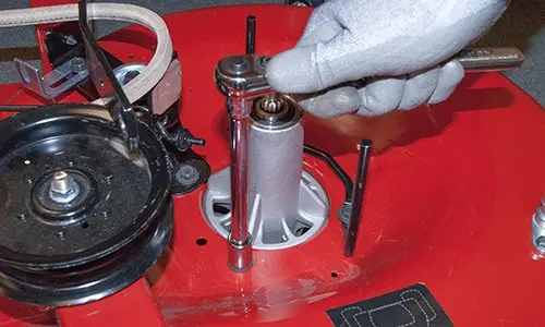 PHOTO: Remove the mandrel bolts.