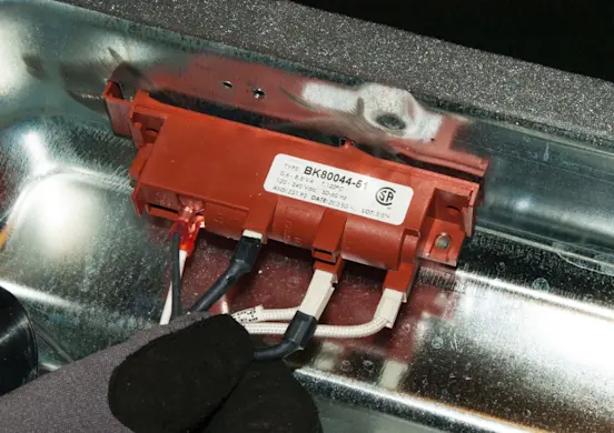 PHOTO: Disconnect the igniter switch wires.