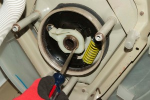 PHOTO: Pry the C-clip off of the brake cam.