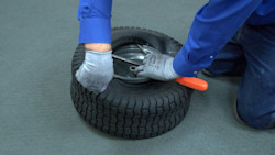 How to repair a riding lawn mower tire video