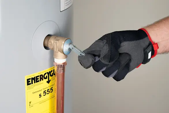 PHOTO: Flip the pressure relief valve to the open position.