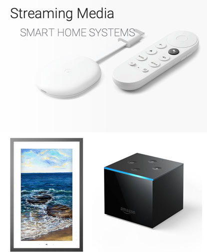Different smart home streaming devices.