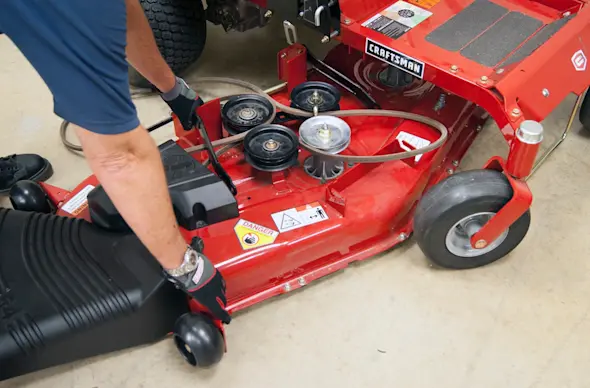 PHOTO: Push the mower deck in.