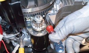 PHOTO: Install the new starter motor.
