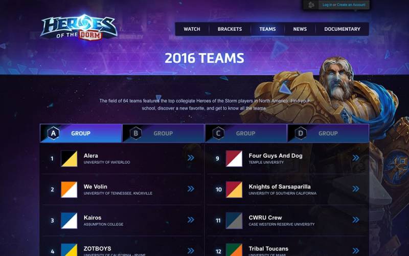 Heroes of the Dorm - Teams