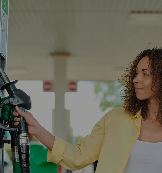 Woman at gas station