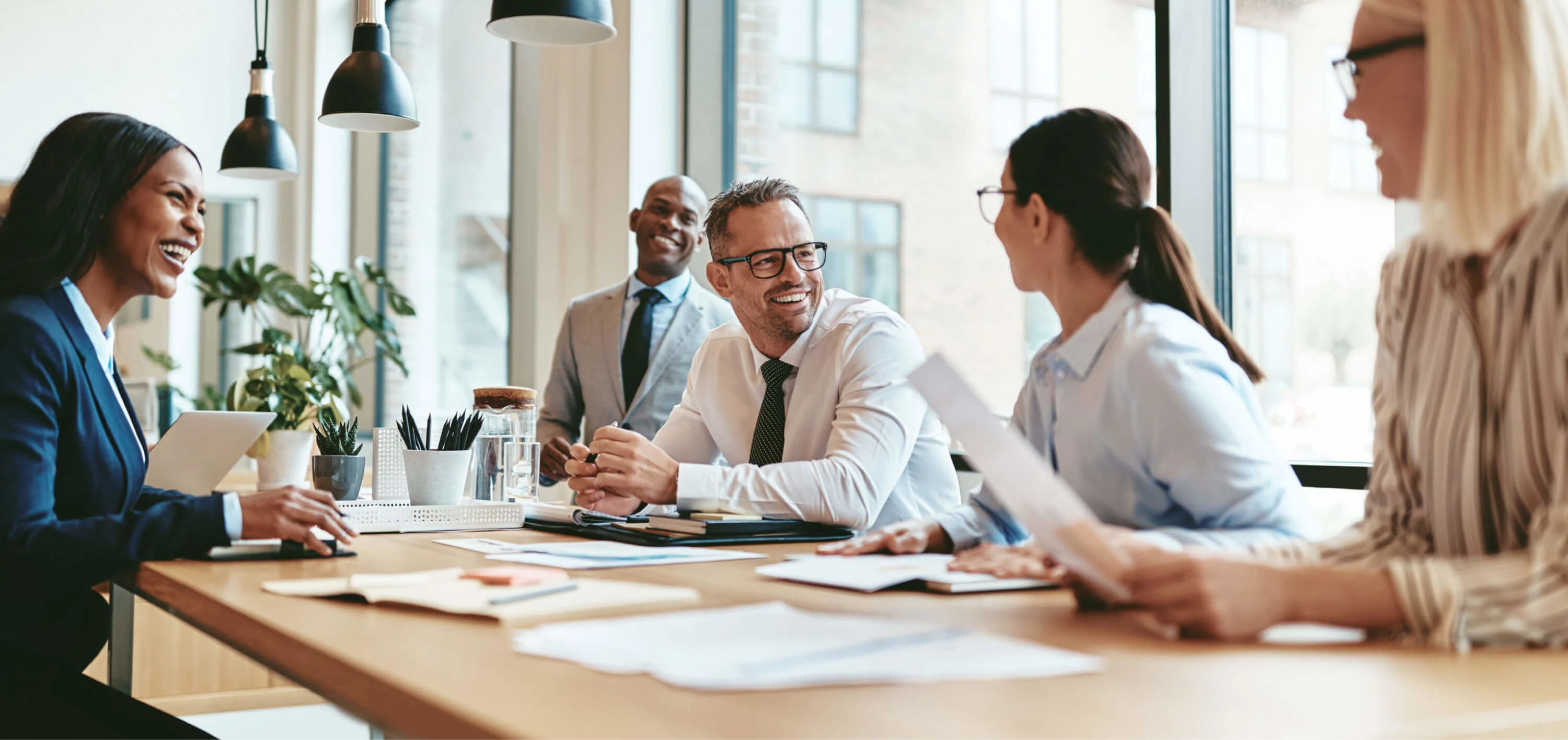 Meeting in an office