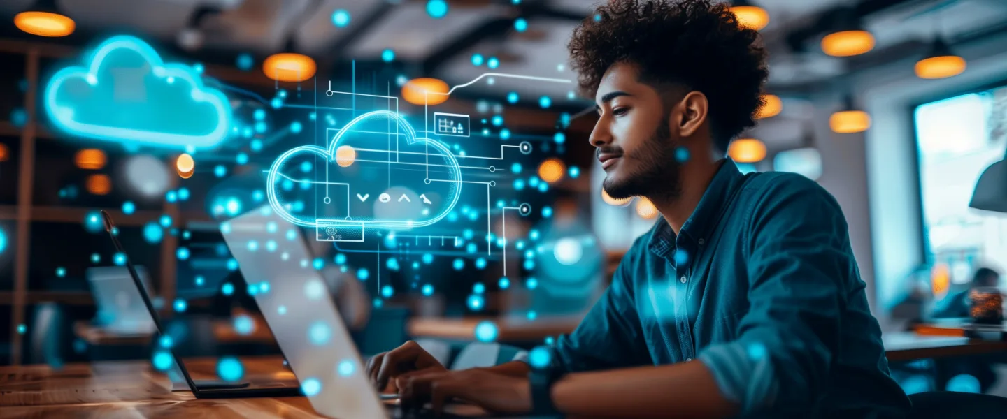 Guy working with a laptop