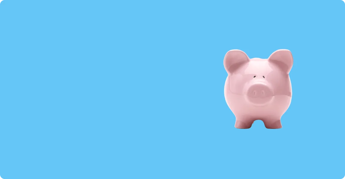 piggy bank on blue background