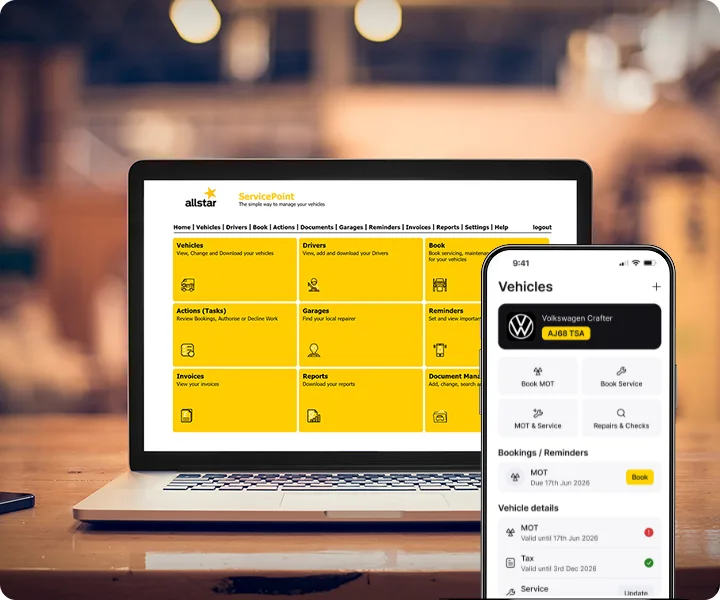 servicepoint portal on laptop and mobile