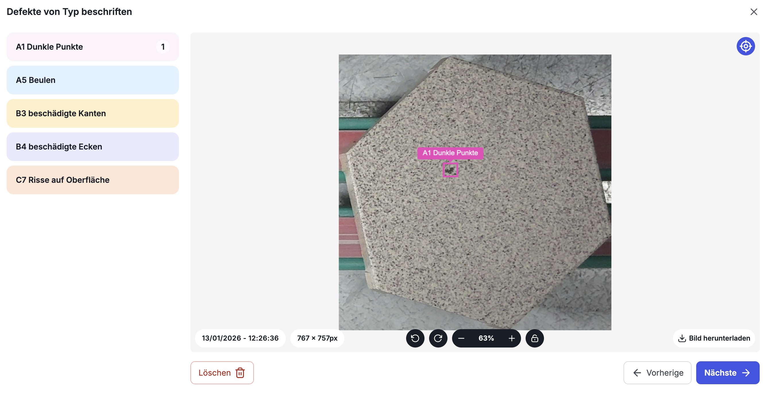 AI defect detection software with an iphone