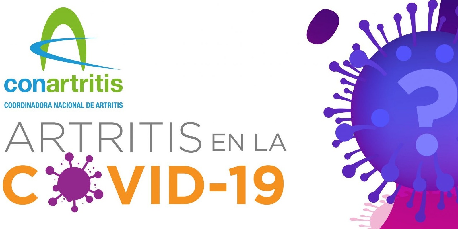 Cartela de colores con título "Artritis en la COVID-19"
