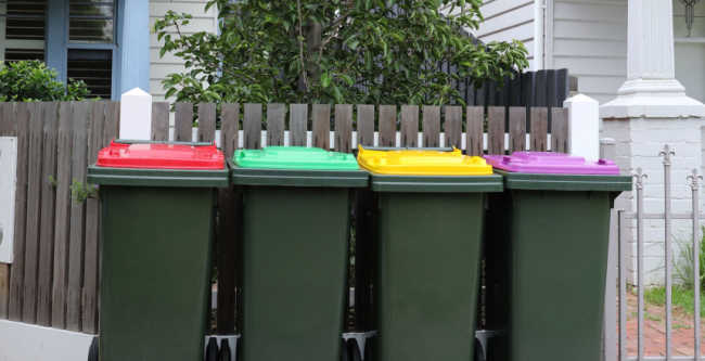 Four bin recycling system in Victoria. Pic credited to Victorian Govt