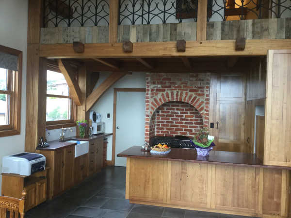 Interior kitchen made from recycled wood.