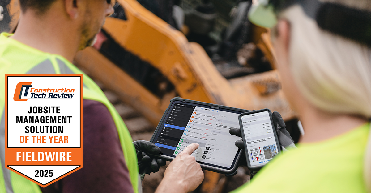 Fieldwire was named the 2025 Jobsite Management Solution of the Year by Construction Tech Review magazine.