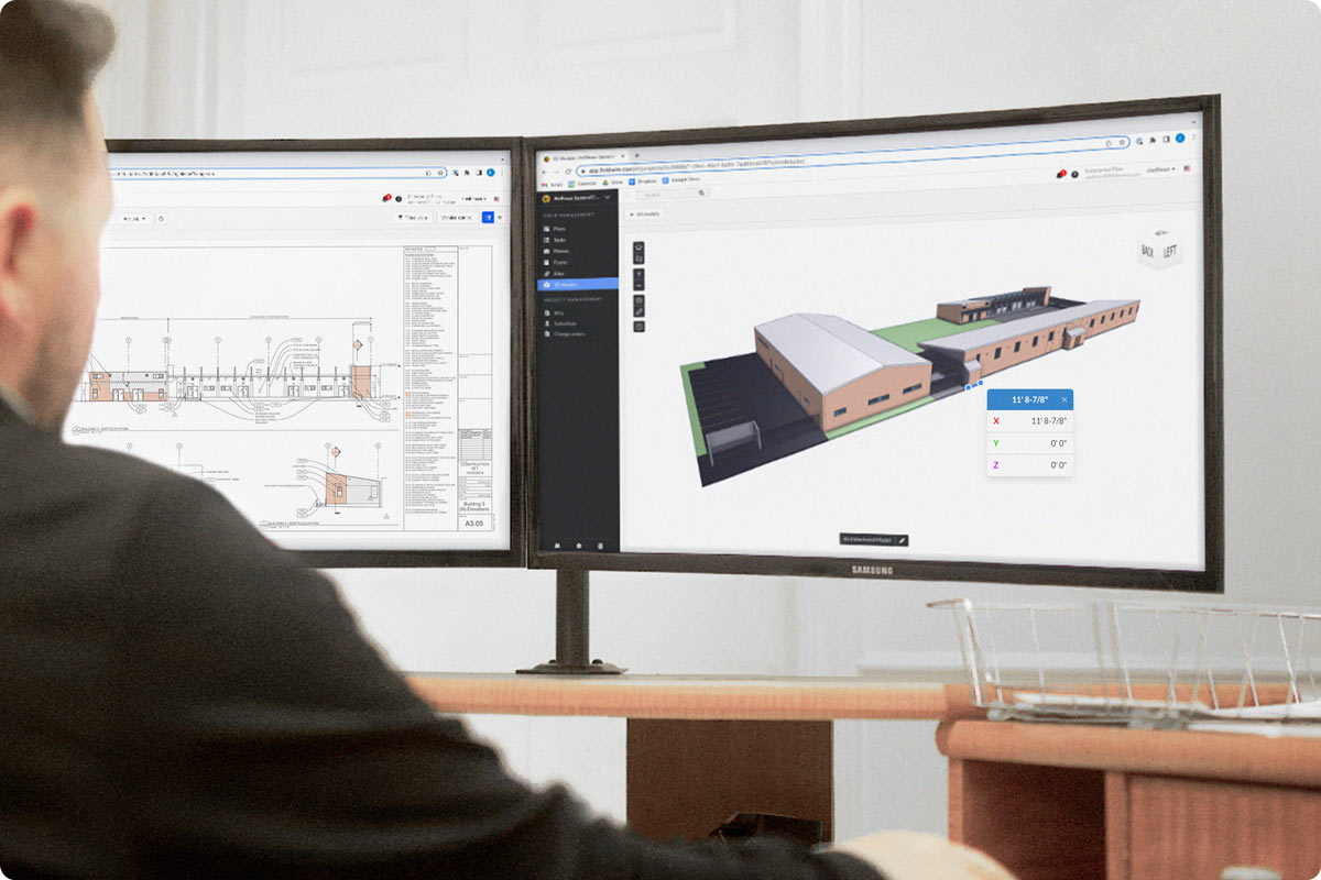 Person viewing BIM Viewer in office