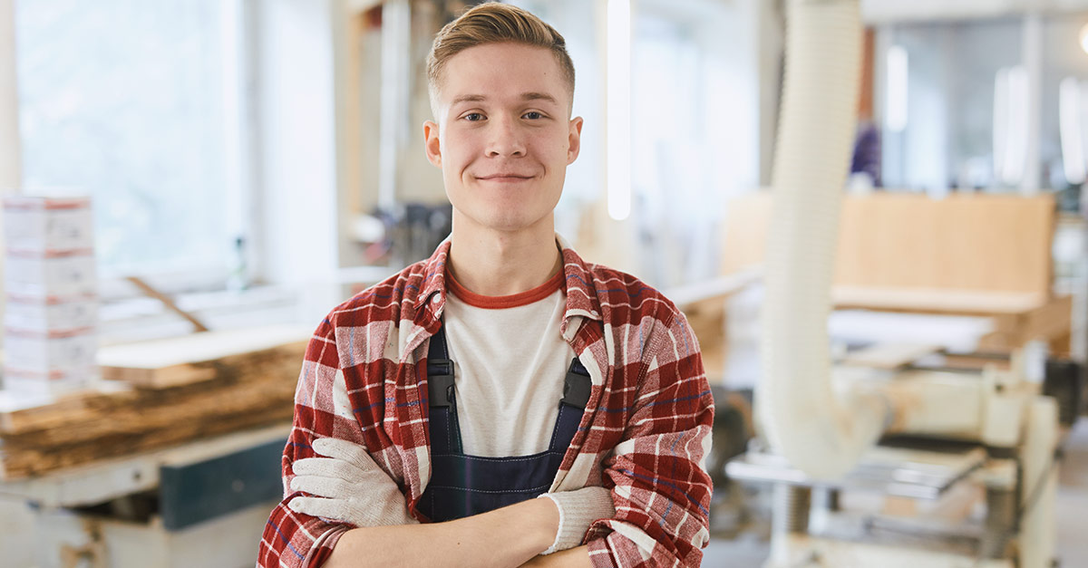 A construction trade school student. Learn how trade school differs from college, and whether you even need to go to work in construction.
