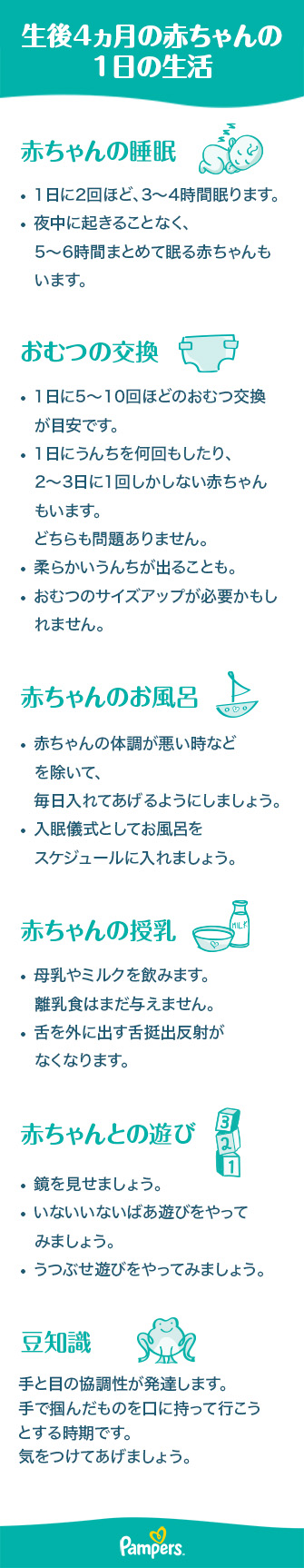 生後4ヵ月の赤ちゃんの成長と発達新生児の生活リズム パンパース