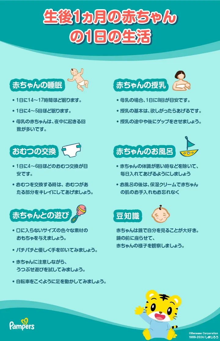 生後1ヵ月の赤ちゃんの成長 - 睡眠と授乳のリズム| パンパース 