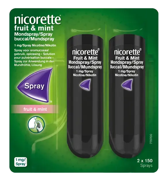 nicorette Spray® vermindert de trek in een sigaret na 30 seconden*