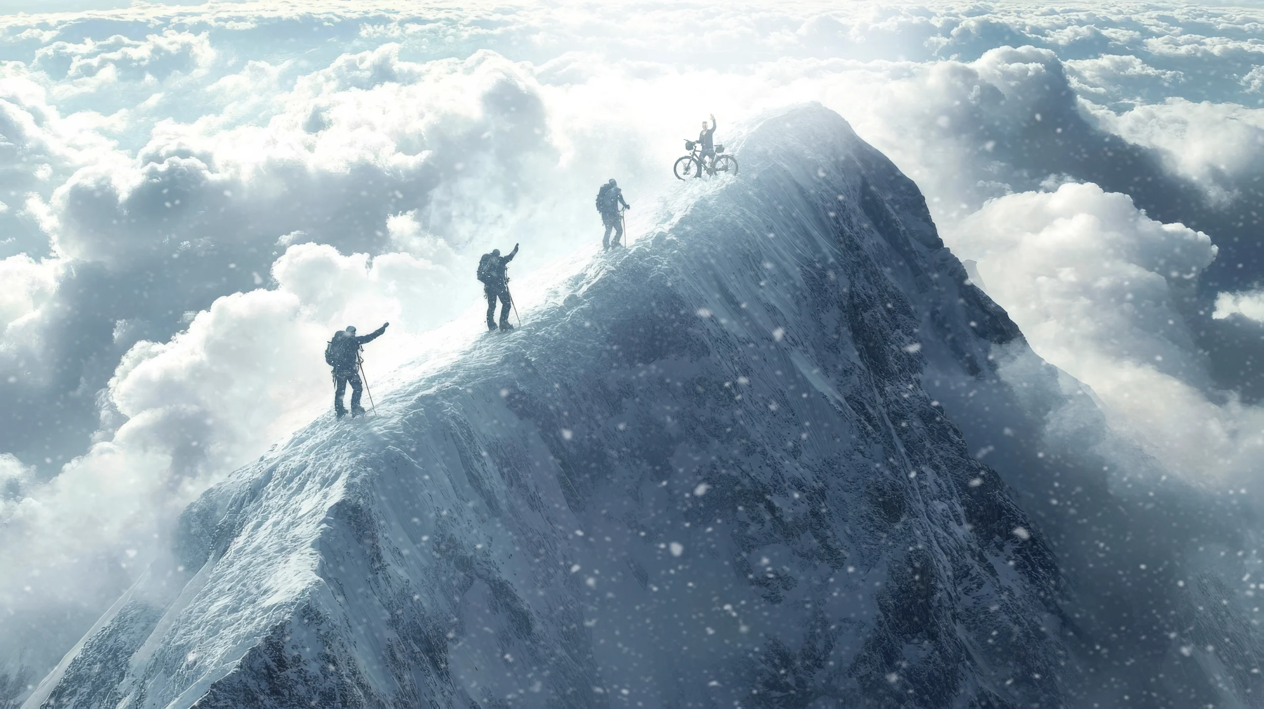 Snow hiking