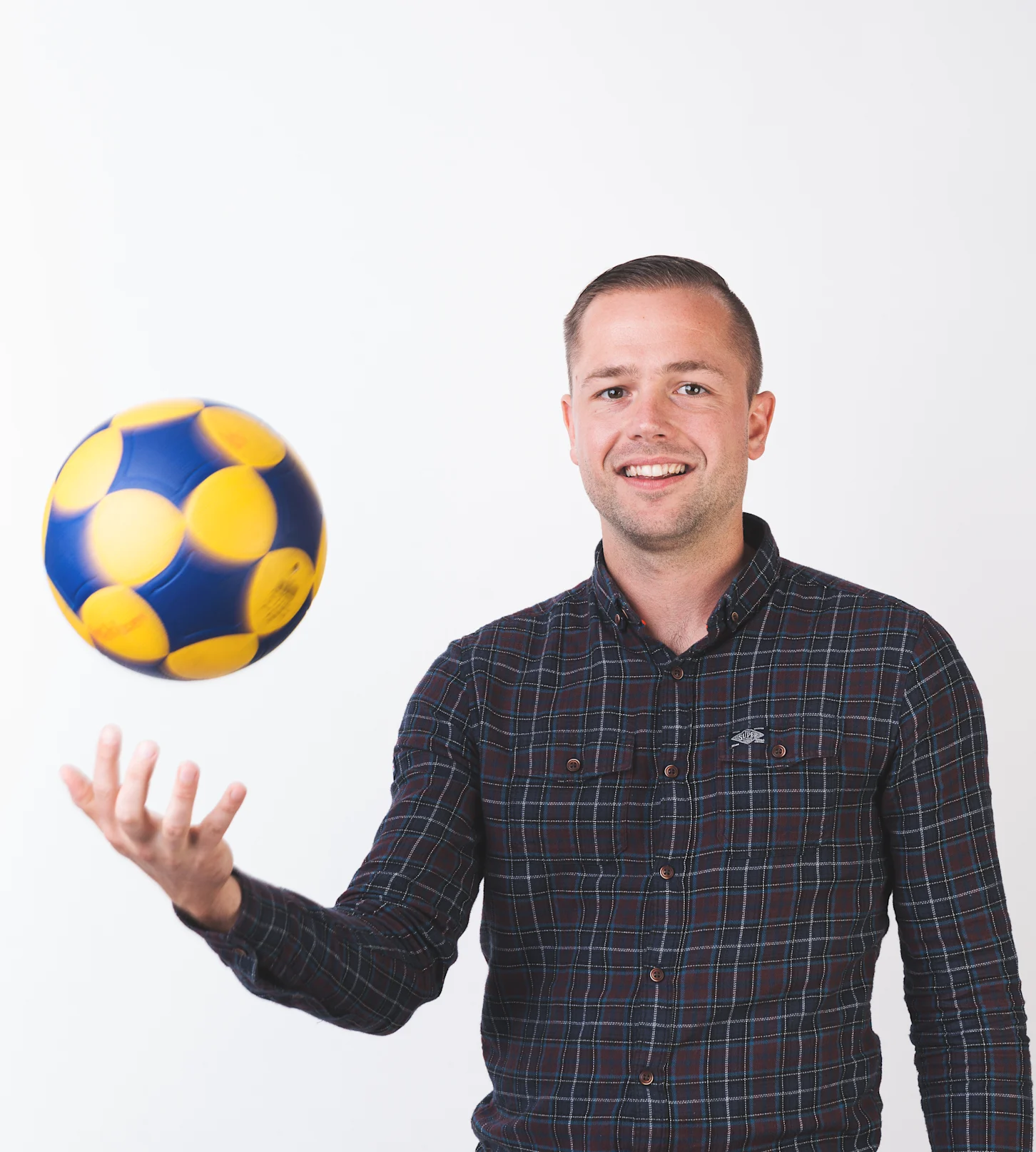 Raoul Groen portrait with football Raoul Groen portrait with football