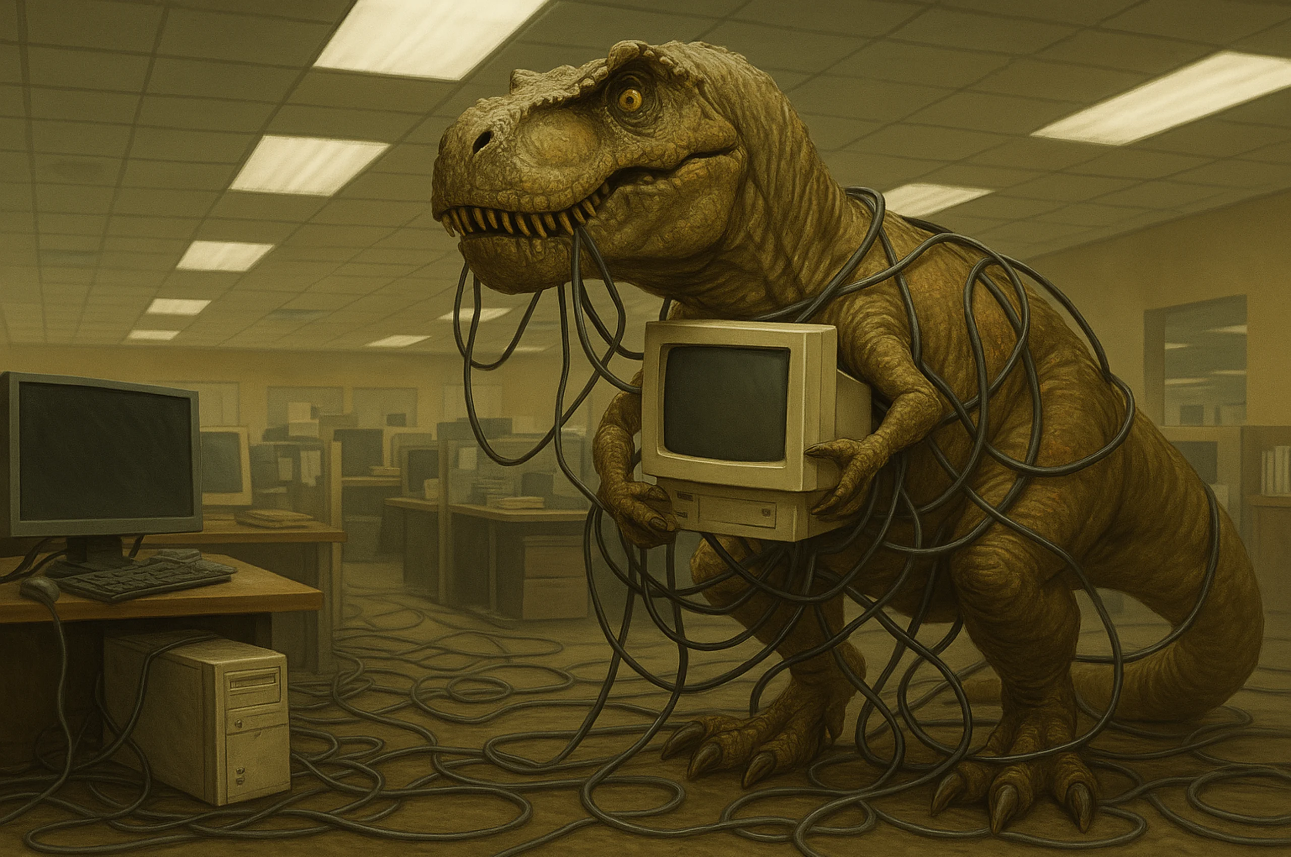 Header weg met die dino