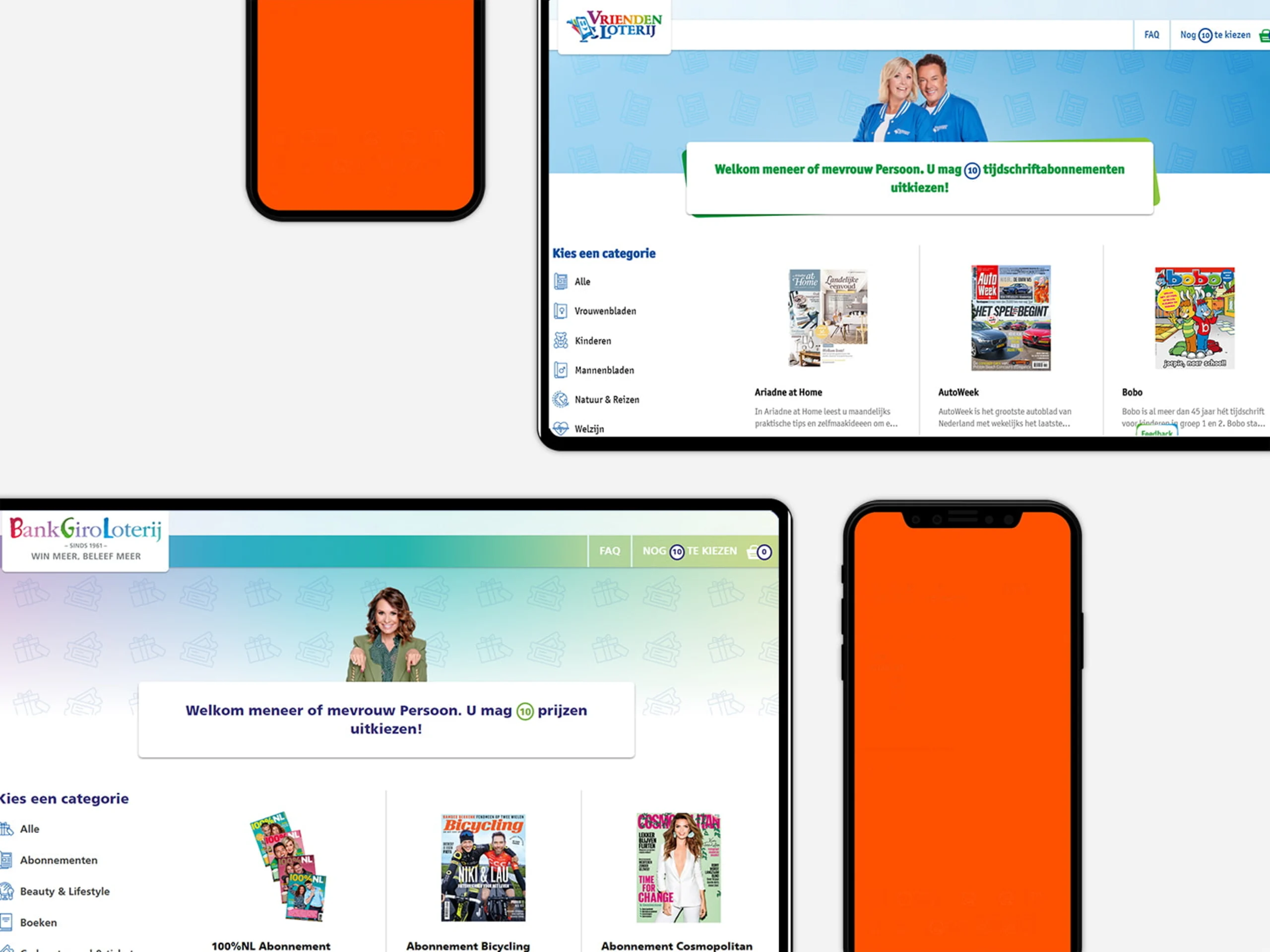 Nationale Postcode loterij, Vrienden Loterij and Bankgiro loterij websites Nationale Postcode loterij, Vrienden Loterij and Bankgiro loterij websites