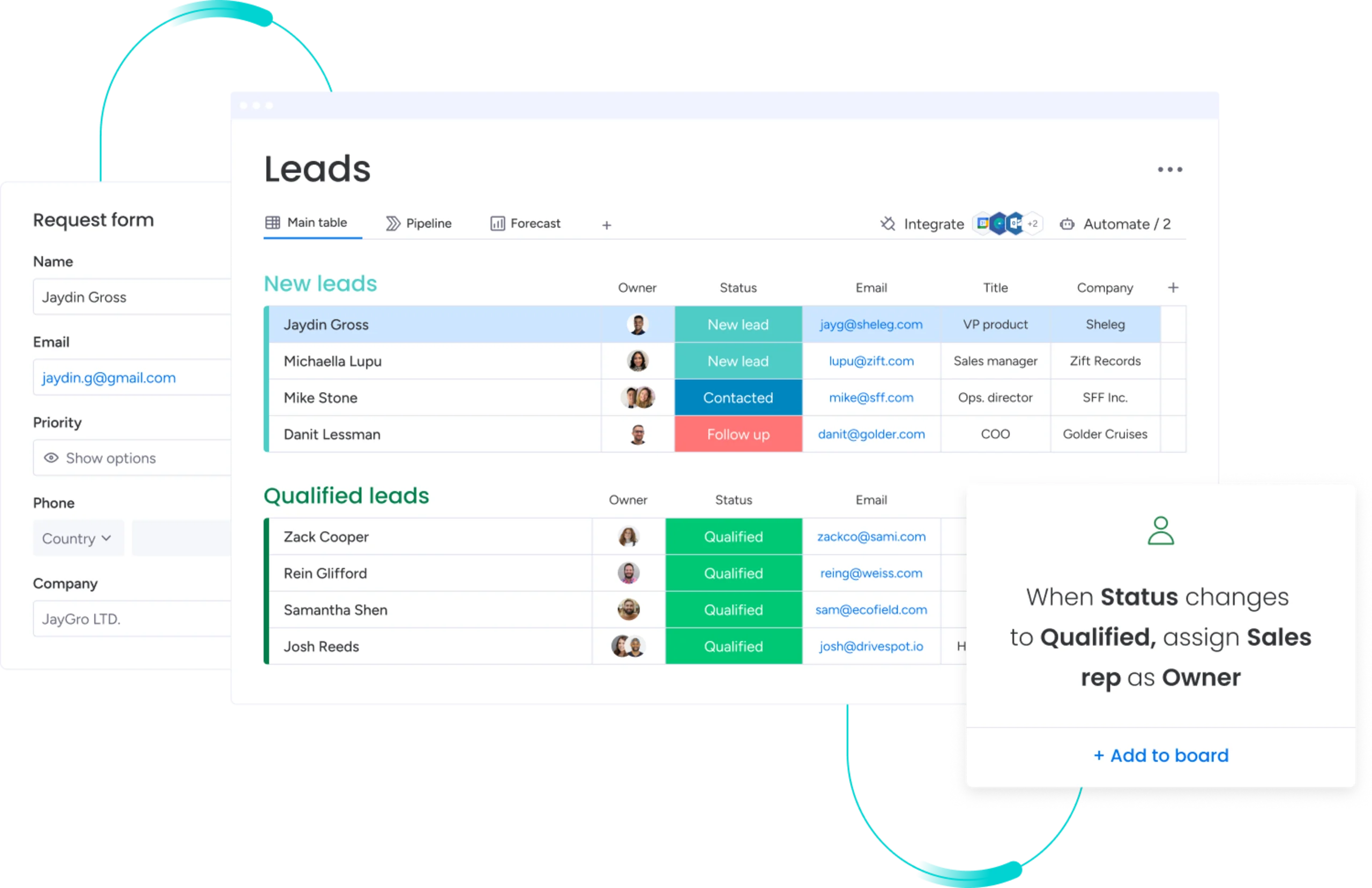 Lead mgmt monday CRM ES