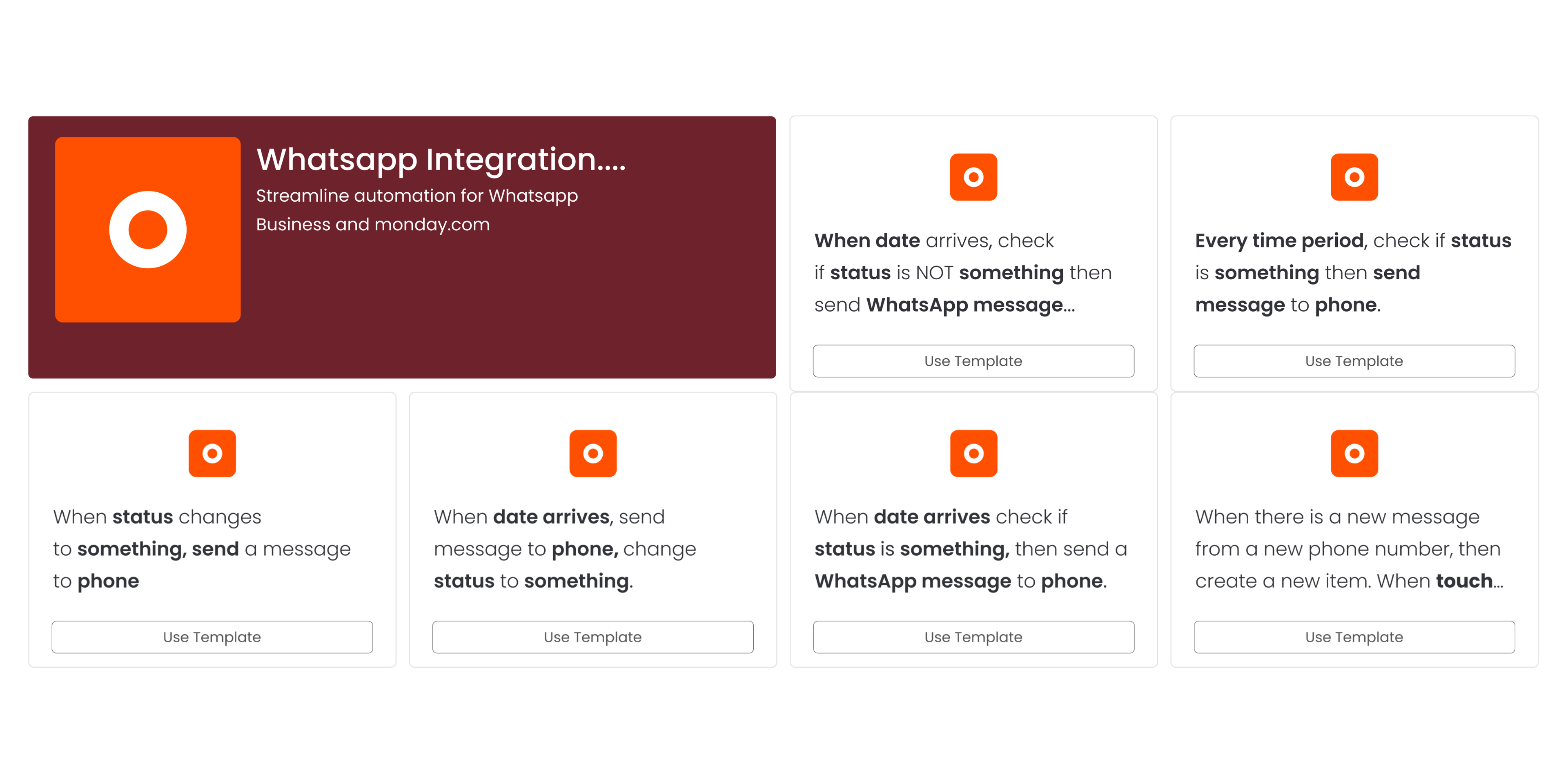 WhatsApp Integration for monday.com - automation recipes