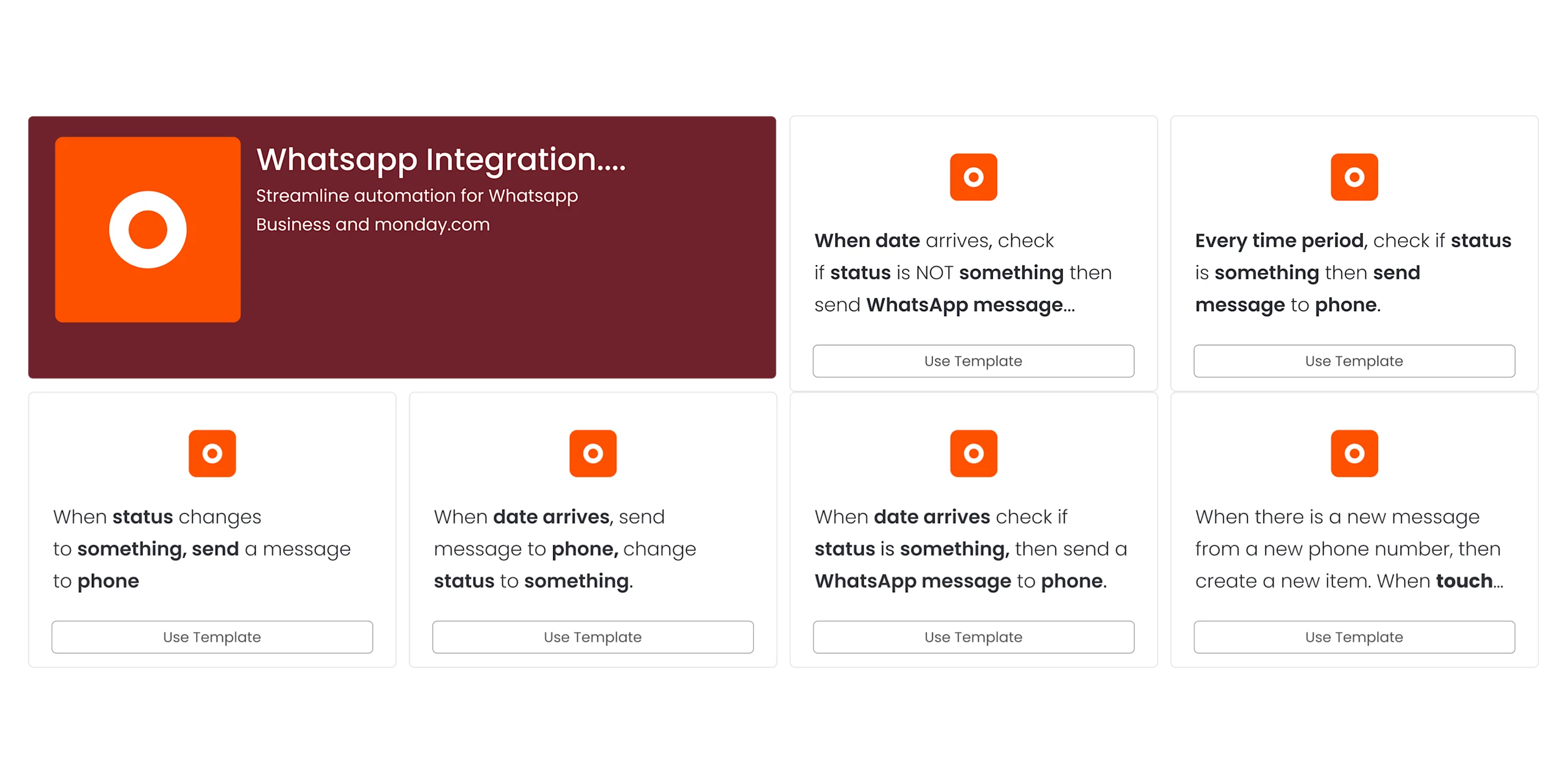 WhatsApp Integration for monday.com - automation recipes