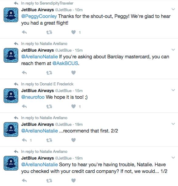 social customer service - JetBlue Twitter