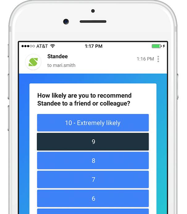 email surveys - NPS example