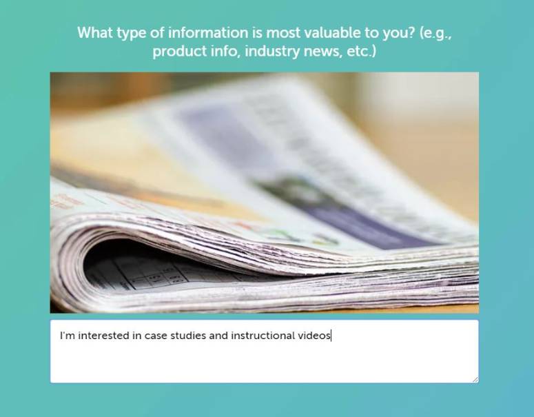 content marketing strategy customer survey type 1