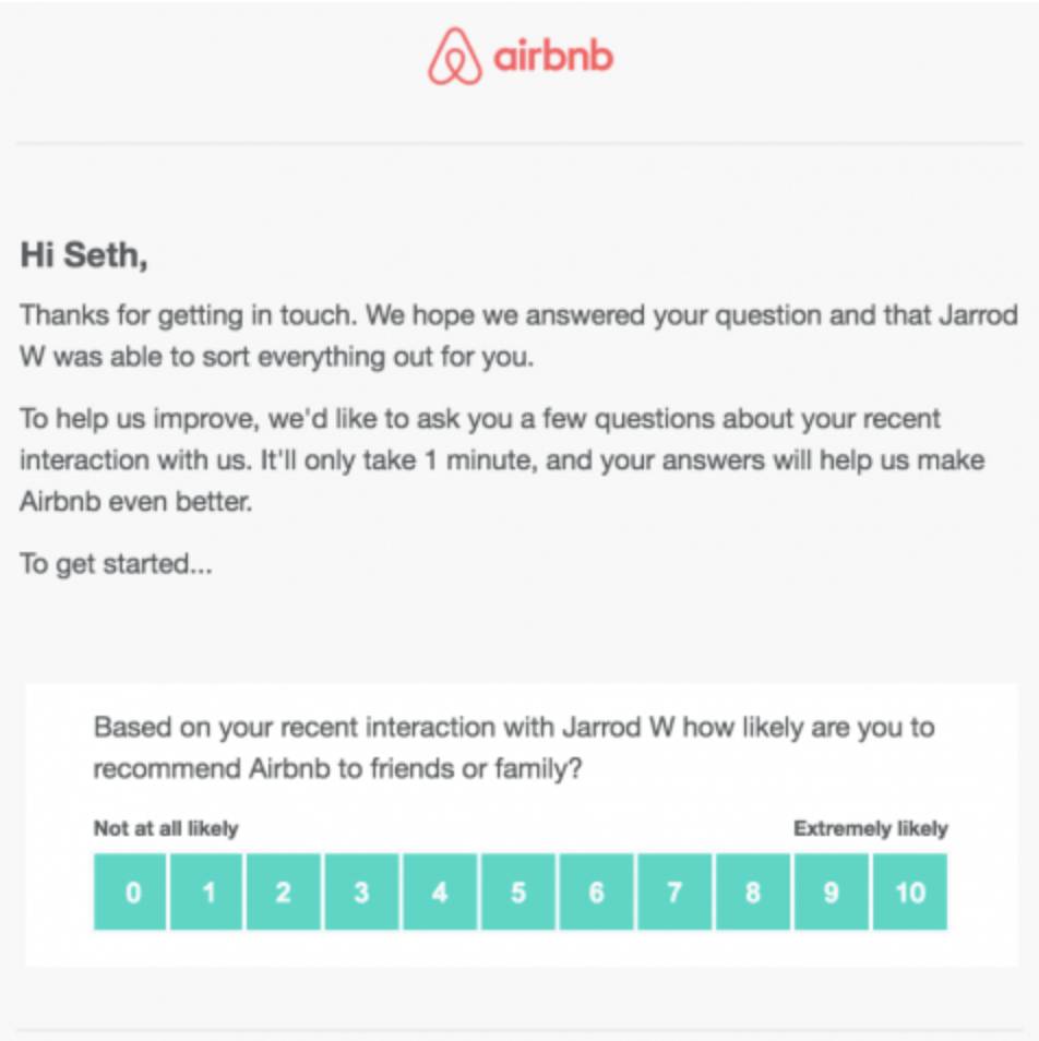 Your surveys. NPS Airbnb. NPS question. Notice Airbnb.