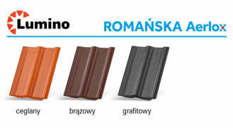 Fotografia przedstawia kolory i kształt betonowej dachówki Braas ROMAŃSKA Aerlox w technologii Lumino.