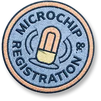 Microchip registration badge