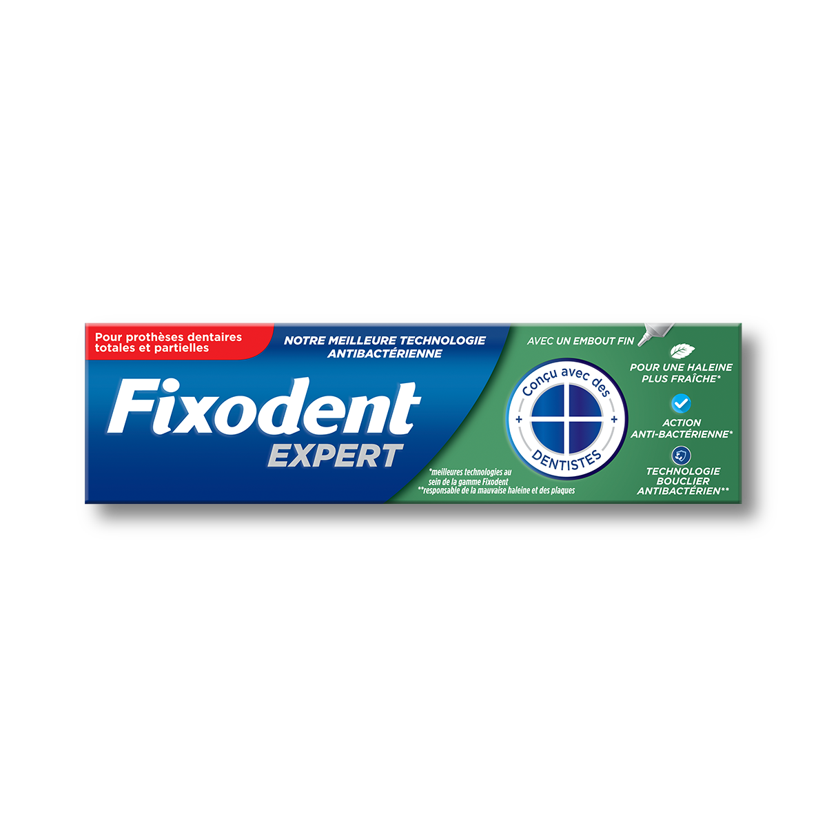 Fixodent Plus Colle dentaire Technologie antibactérienne 40 g