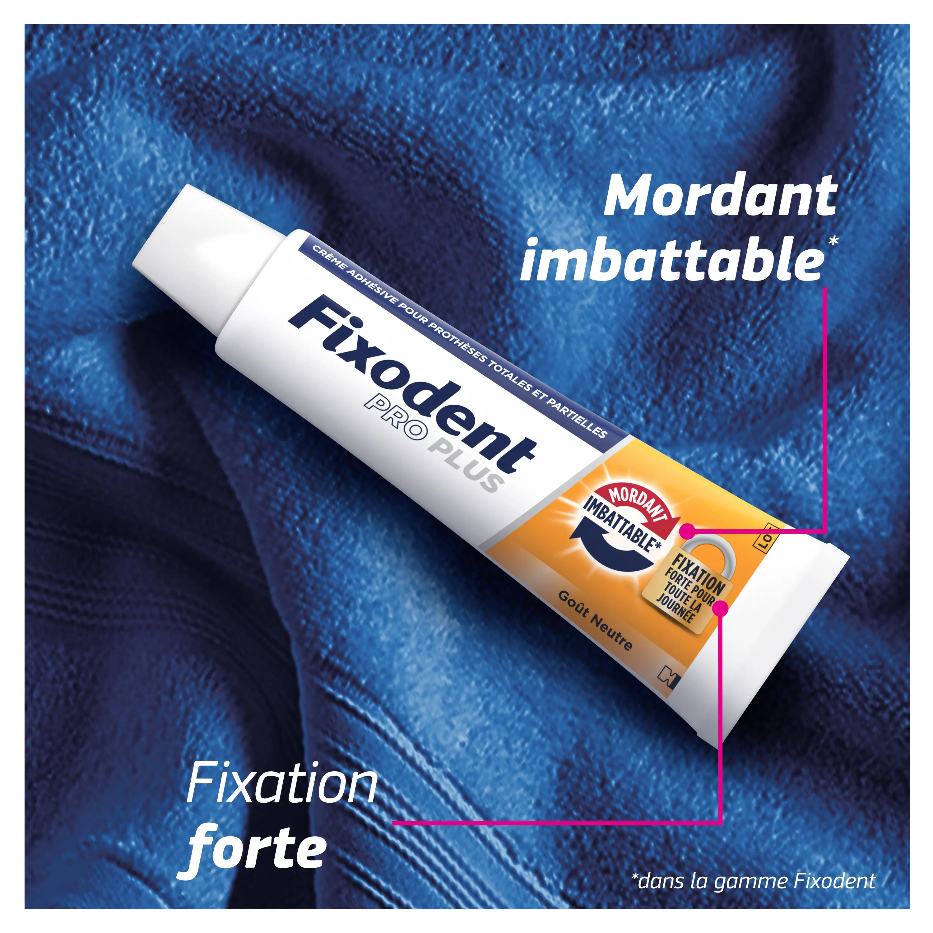 Fixodent Pro Plus La Meilleure Fixation Crème adhésive secondary img 2