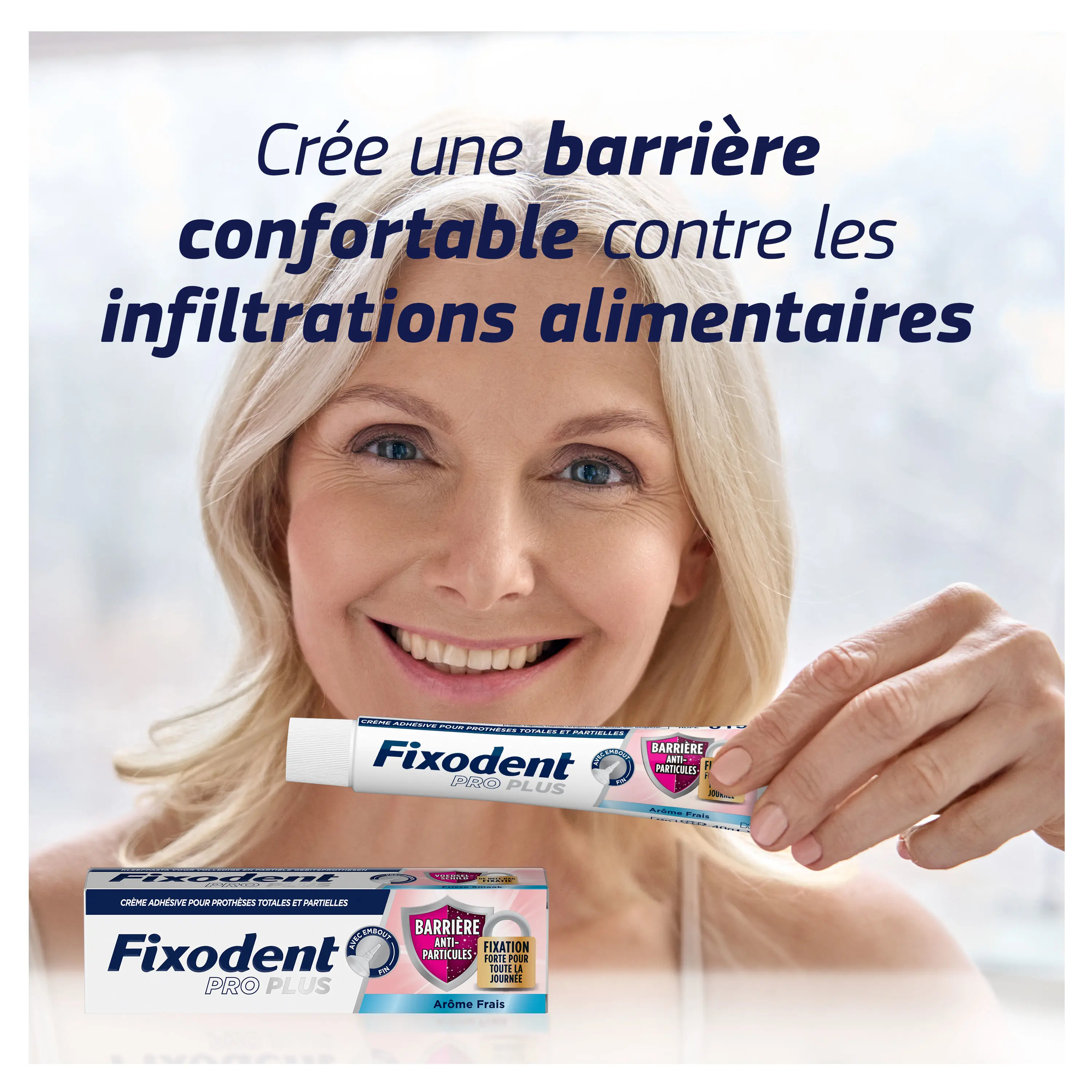 Fixodent Pro Plus Barrière Anti-Particules Arôme Frais