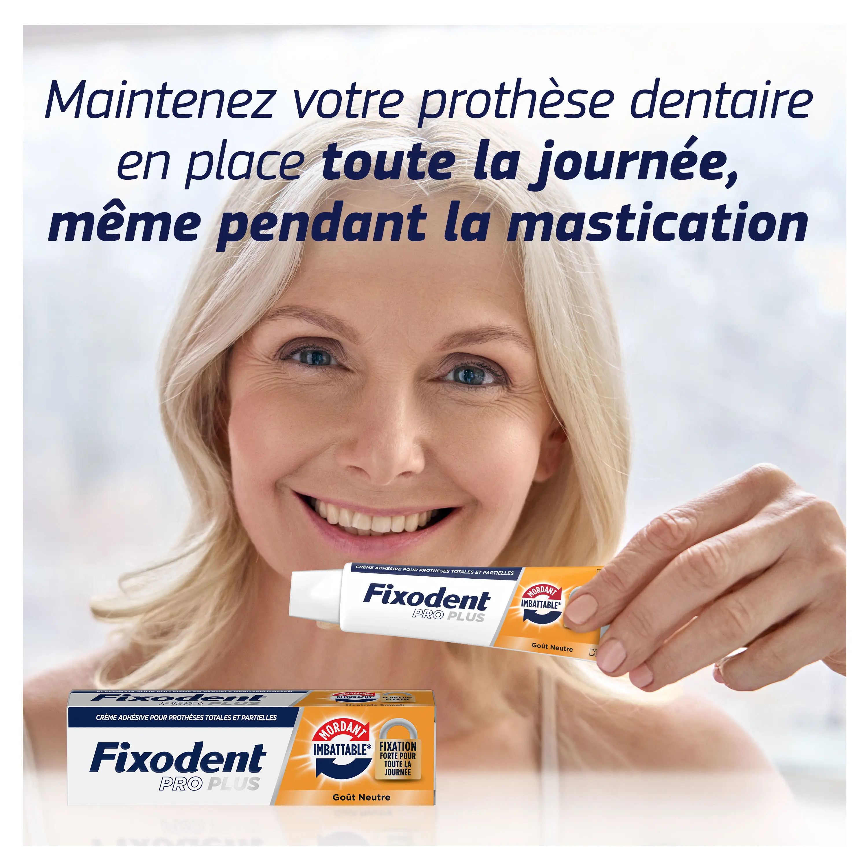 Fixodent Pro Plus La Meilleure Fixation Crème adhésive secondary img 1