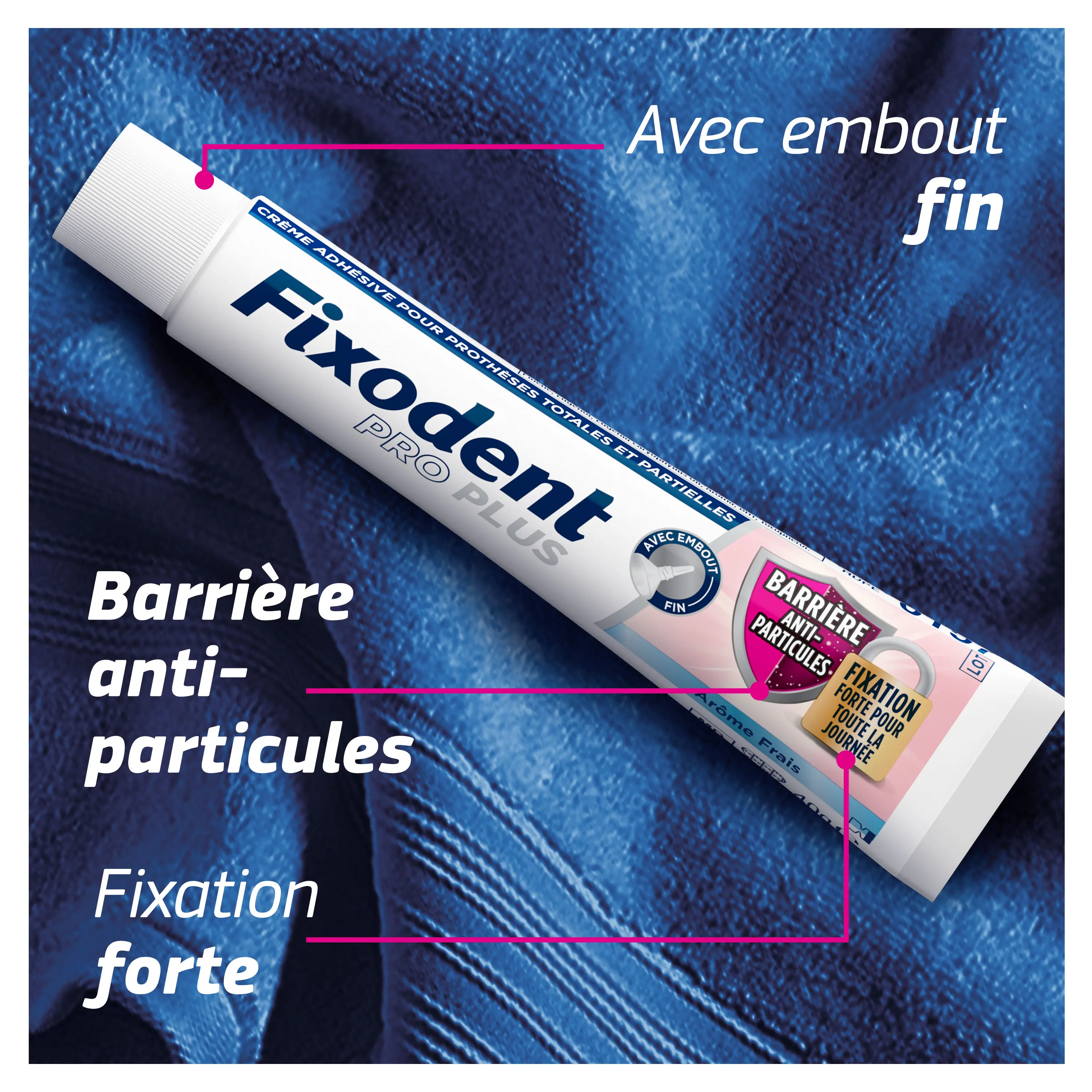 Fixodent Pro Plus Barrière Anti-Particules Arôme Frais