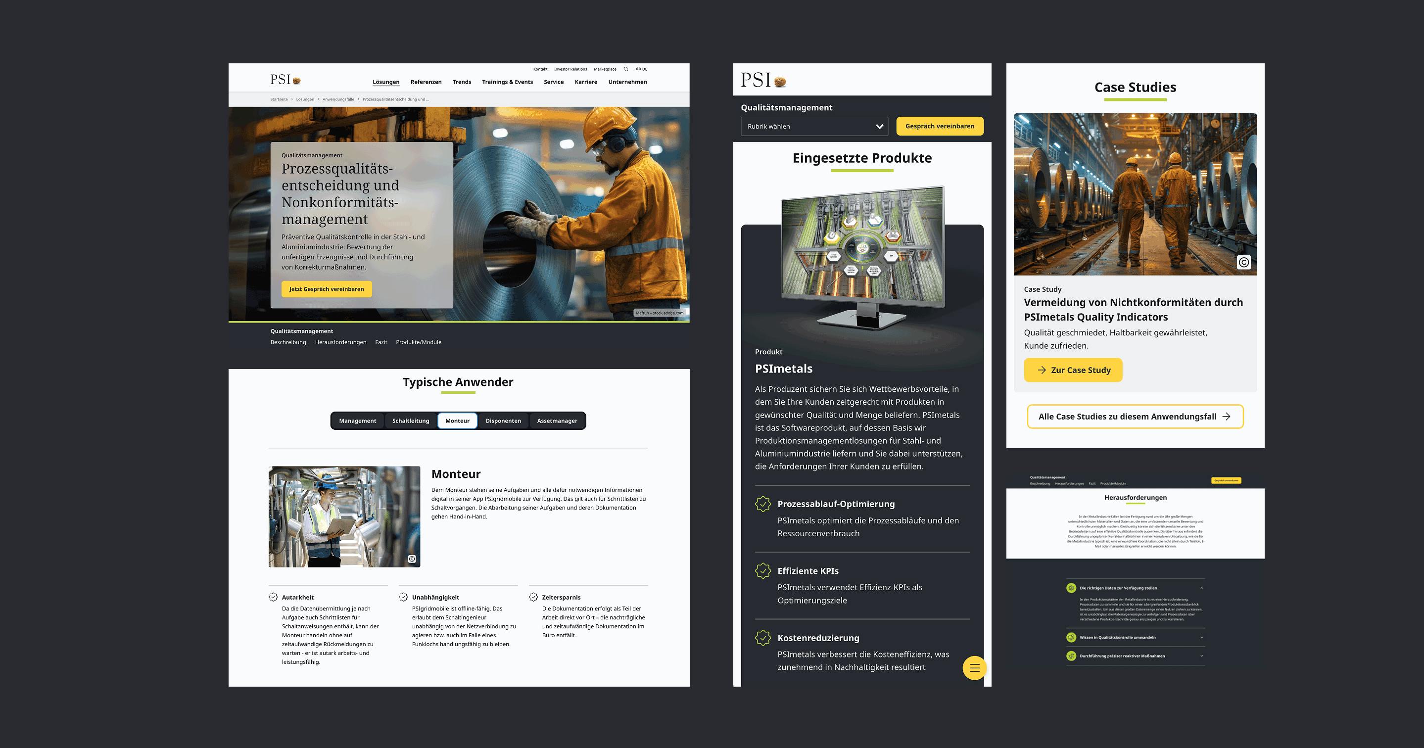 Case PSI Website - Mockups Produkte