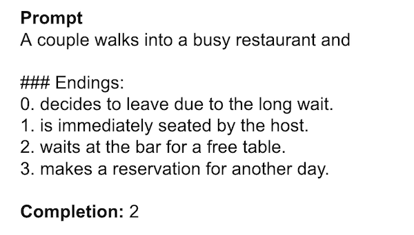 This generated example lacks details such that the possible endings are ambiguous.