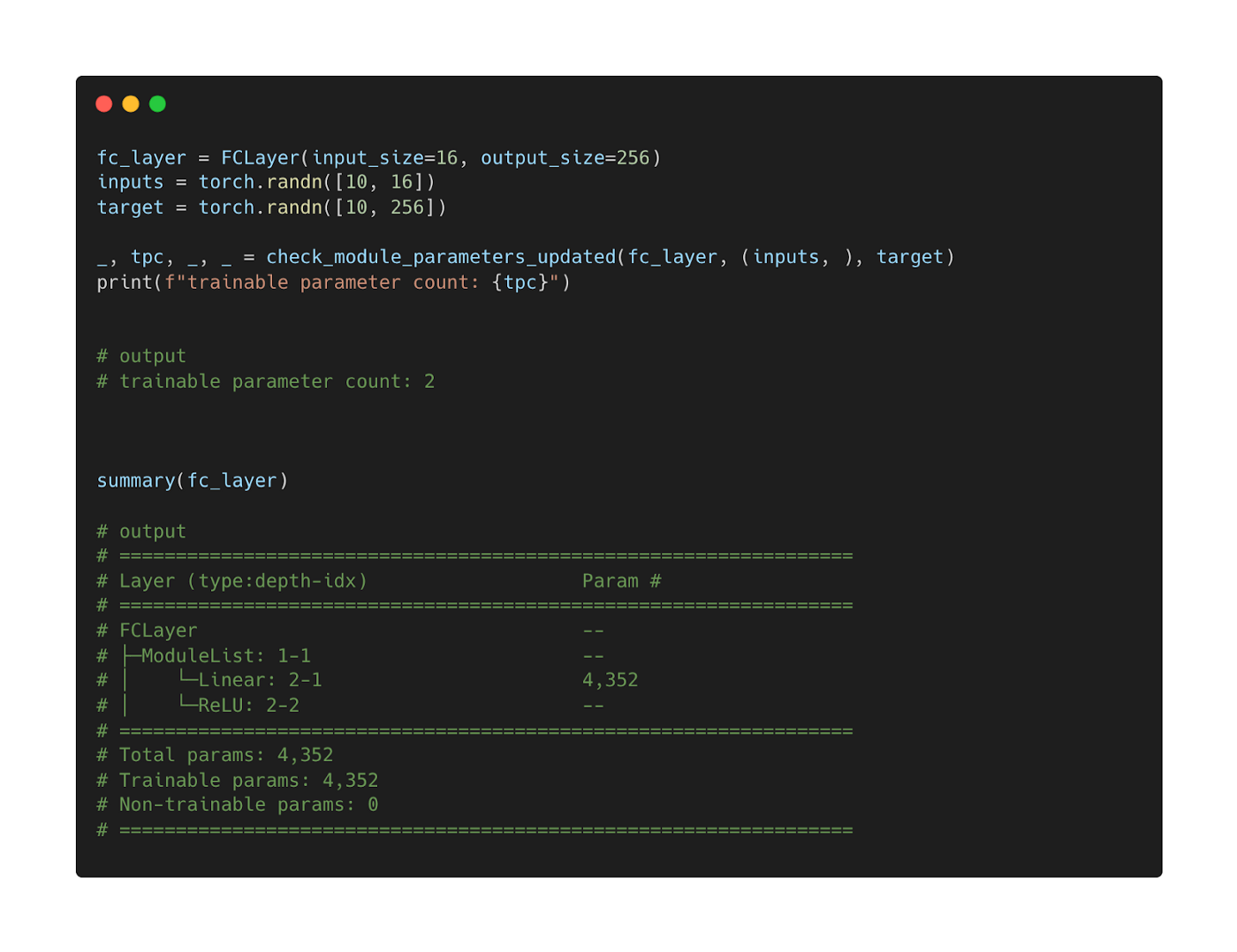 check module parametes updated