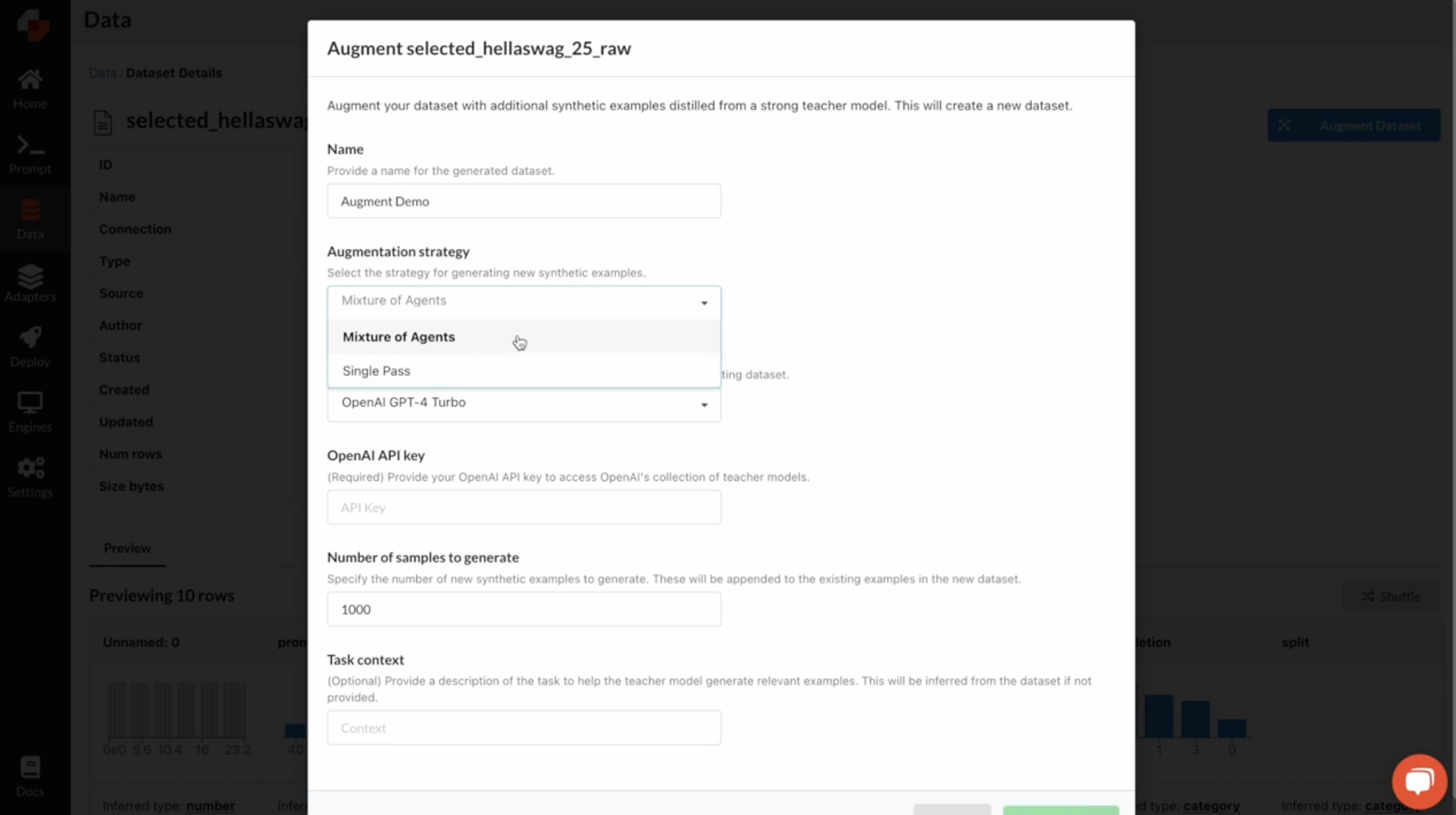 Choose the augmentation strategy