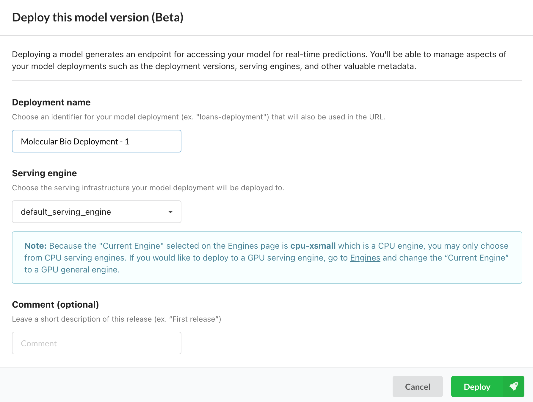 Deploying a model in 2 clicks using Predibase