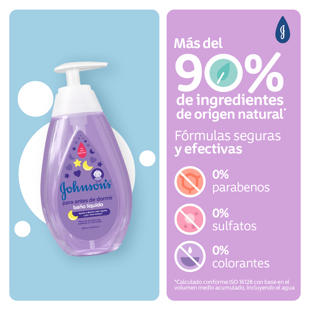 Baño Líquido JOHNSON'S® Para Antes de Dormir - Ingredientes