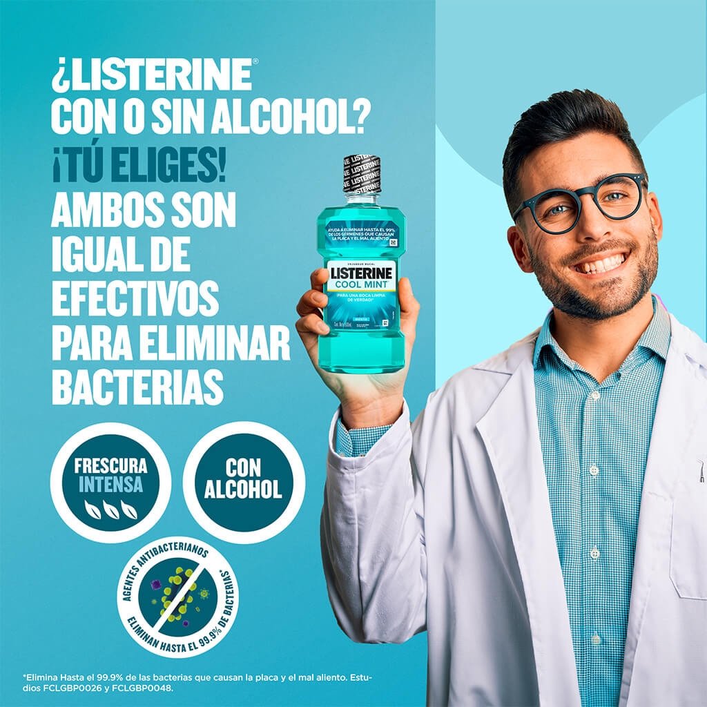 ¿Listerine con o sin alcohol?