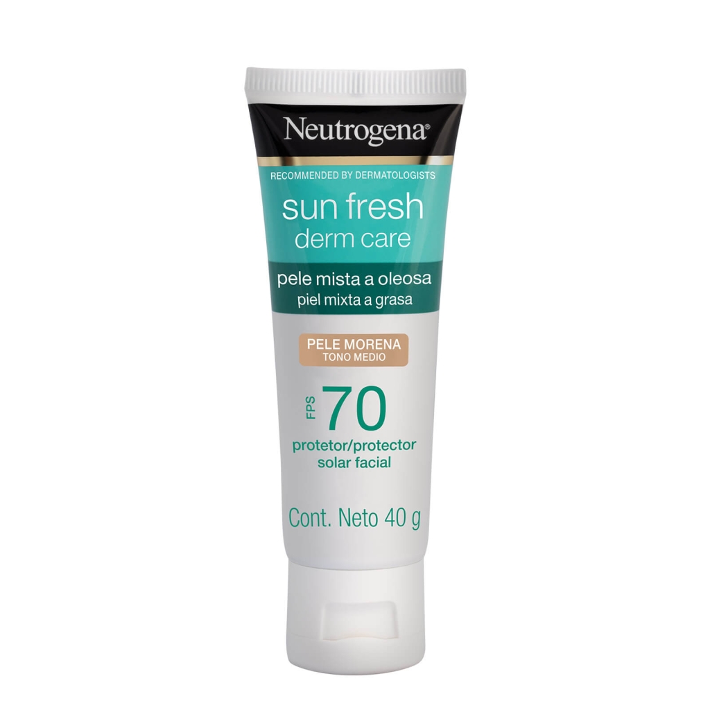 Protector Solar Facial Tono Medio Neutrogena Sun Fresh Derm Care FPS70 40g